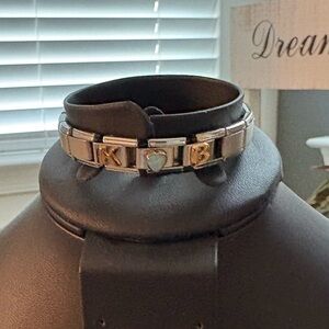 Vintage Zoppini Italy Italian Charm Bracelet - Stainless Steel & 18k Small